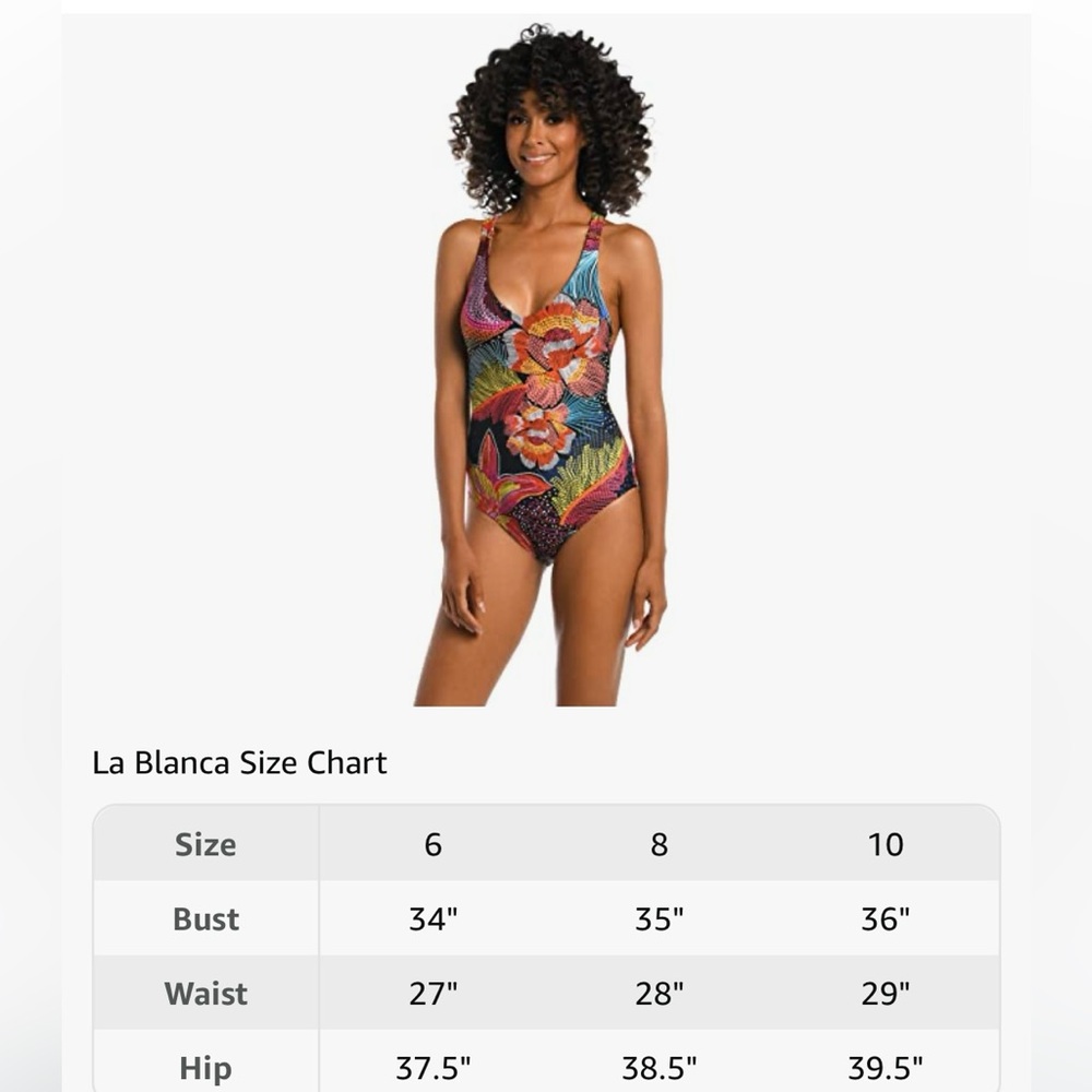La Blanca Women's Standard Over The Shoulder One Piece Swimsuit size 8